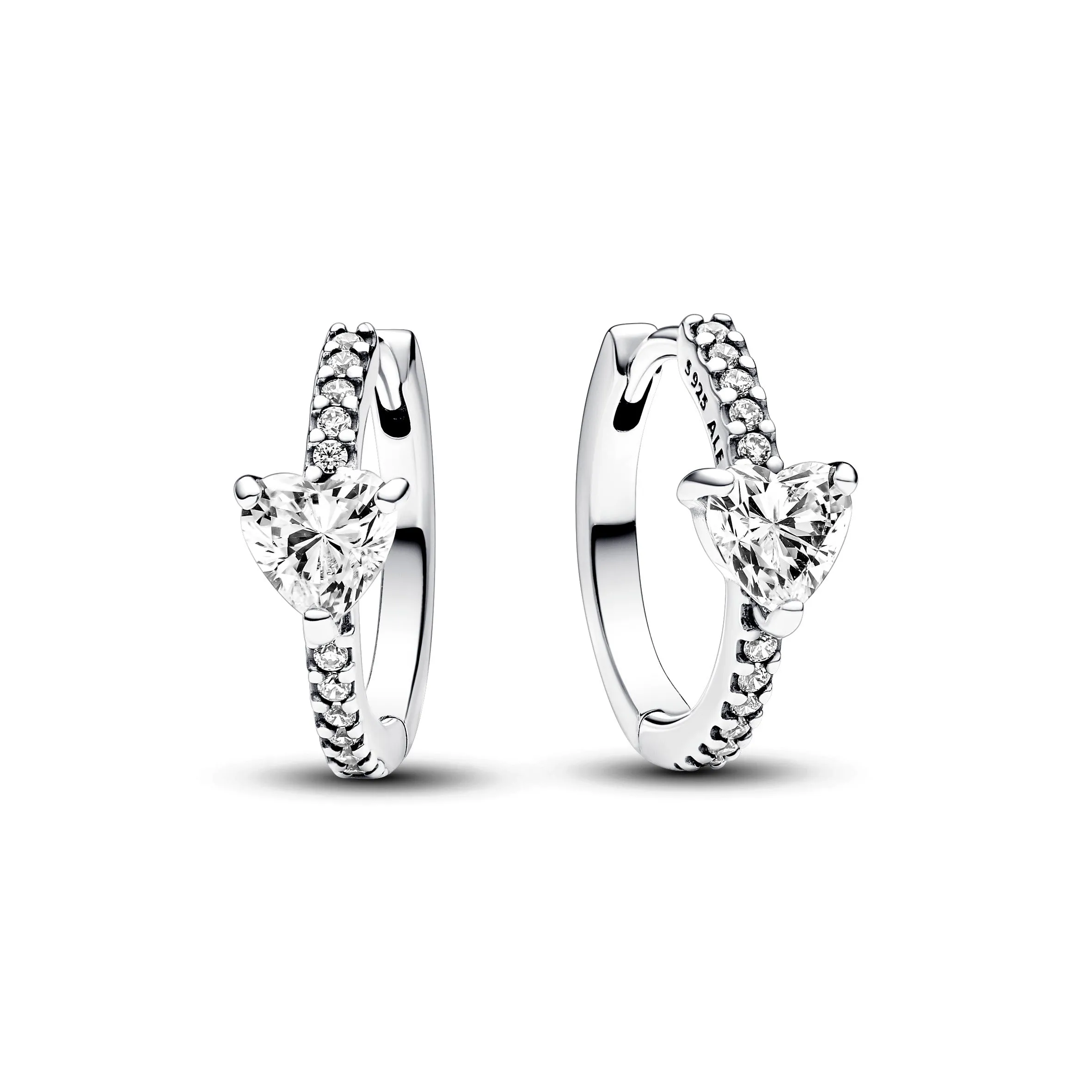 Sparkling Heart Hoop Earrings