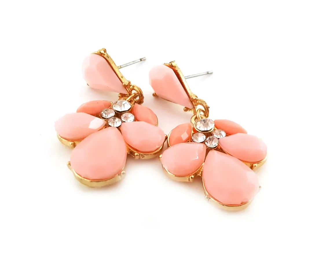 Sparkling Pink Drop Earrings - CZ Earrings