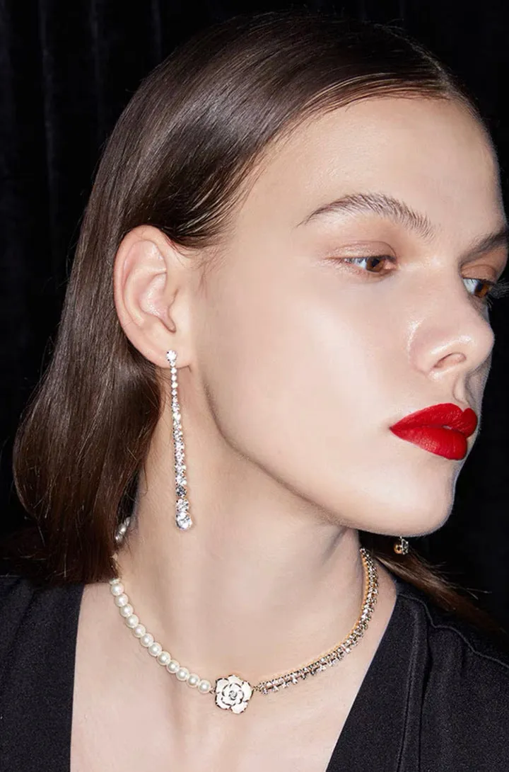 Sparkling Round Drop Earrings
