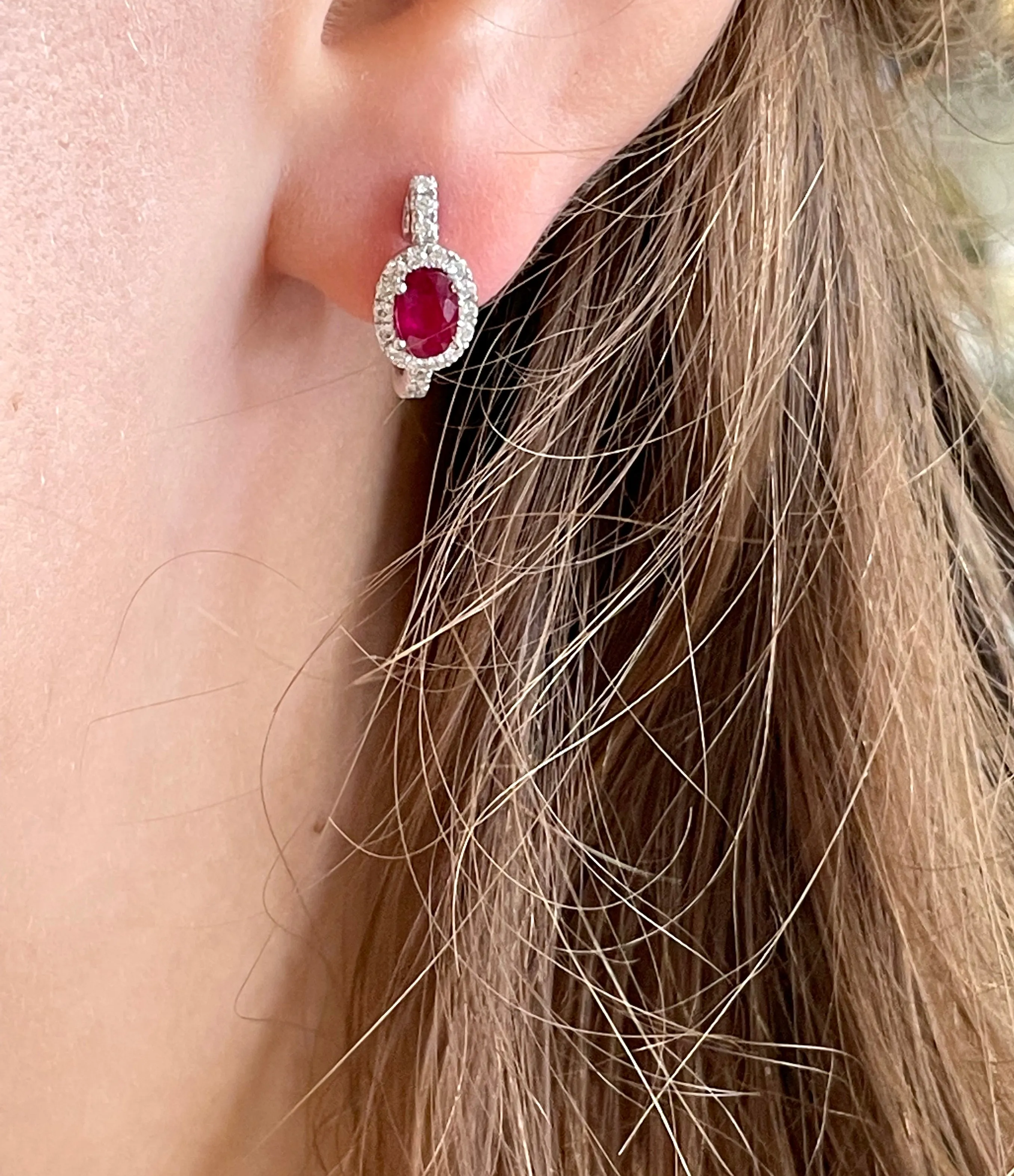 Sparkling ~ Ruby & Diamond Earrings