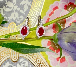 Sparkling ~ Ruby & Diamond Earrings