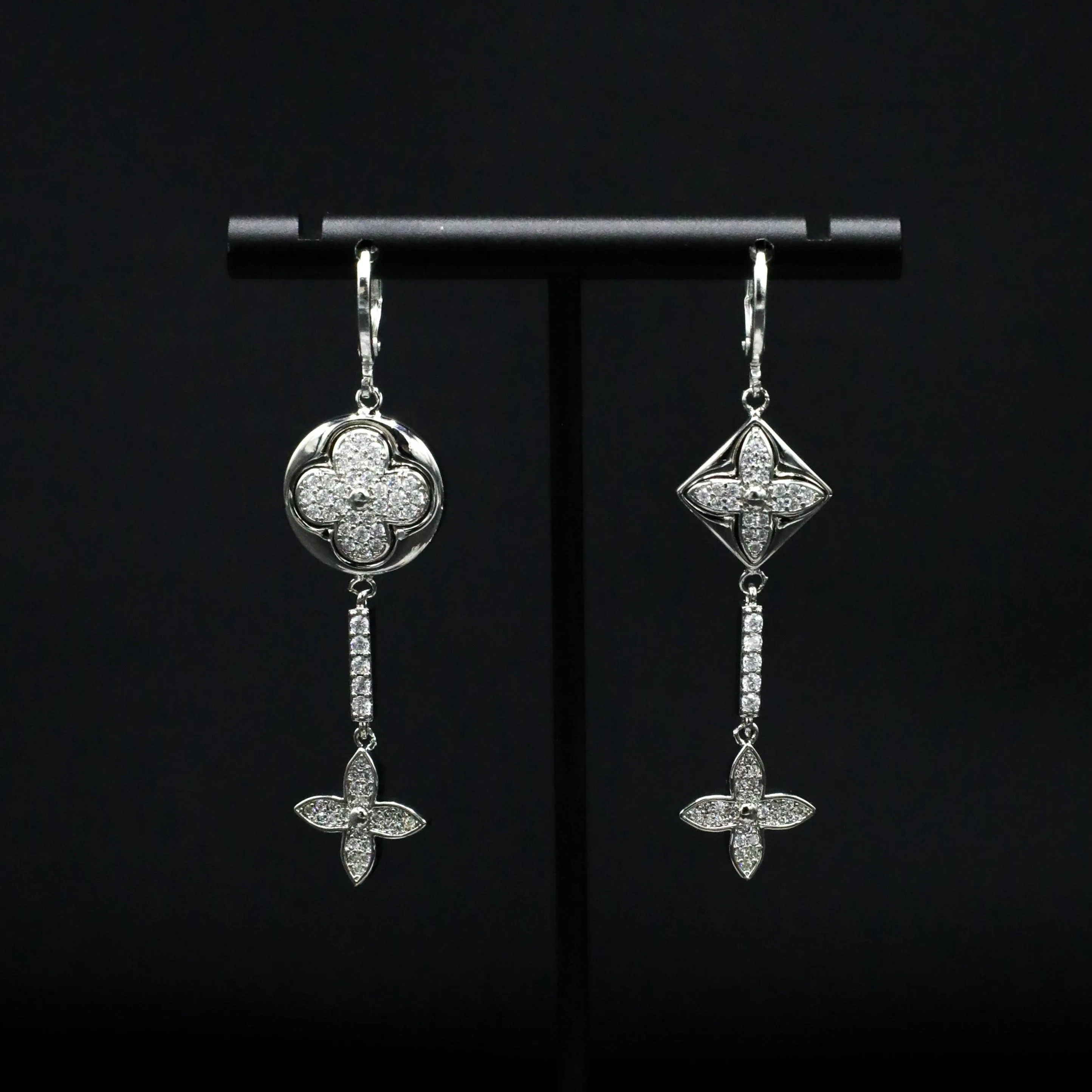 Sparkling Silver Drop Earrings