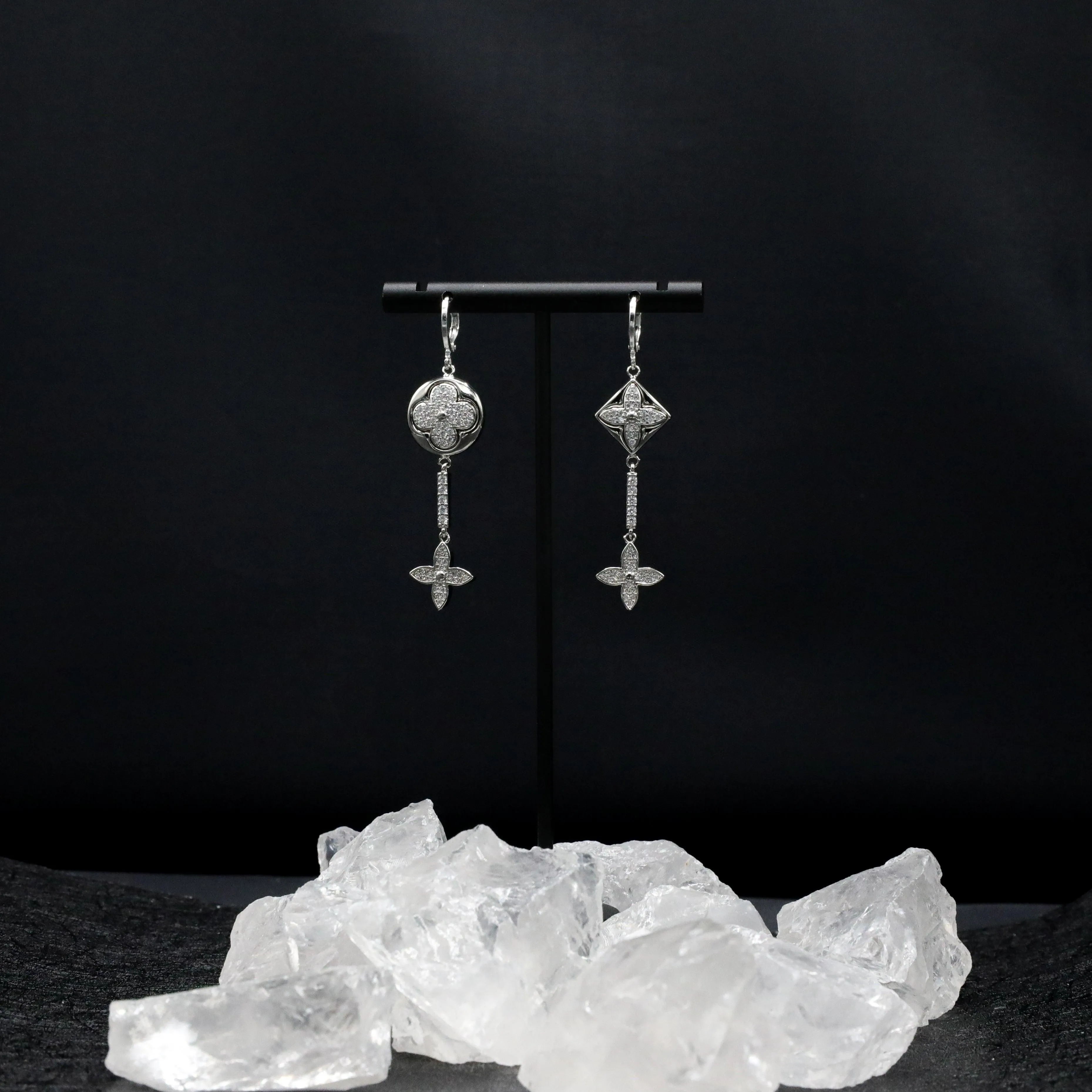 Sparkling Silver Drop Earrings