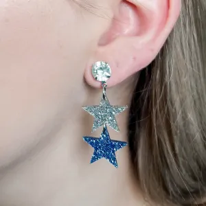 Sparkling Star Drop Earrings