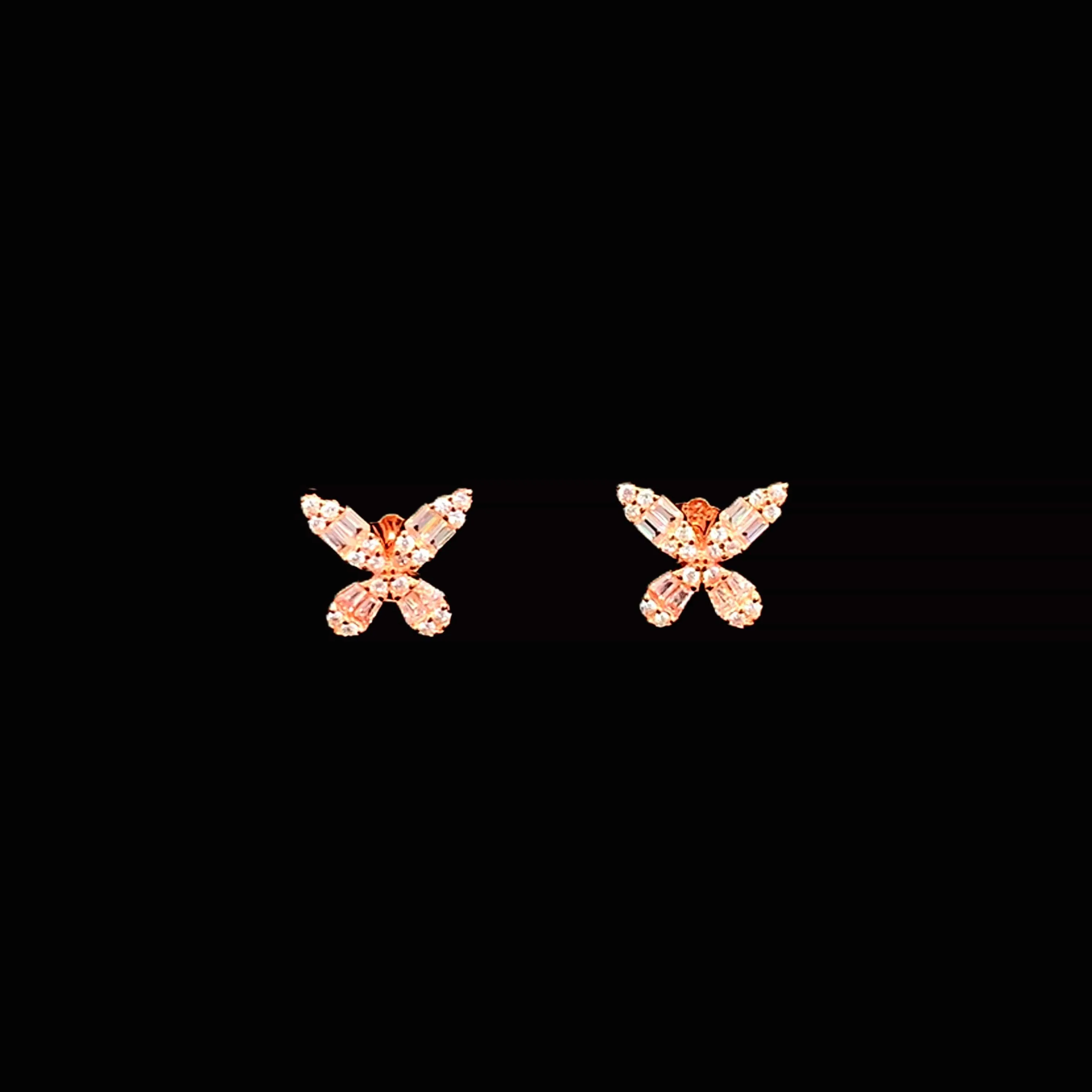 Sparkling Wings Stud Earrings (Pure Silver)