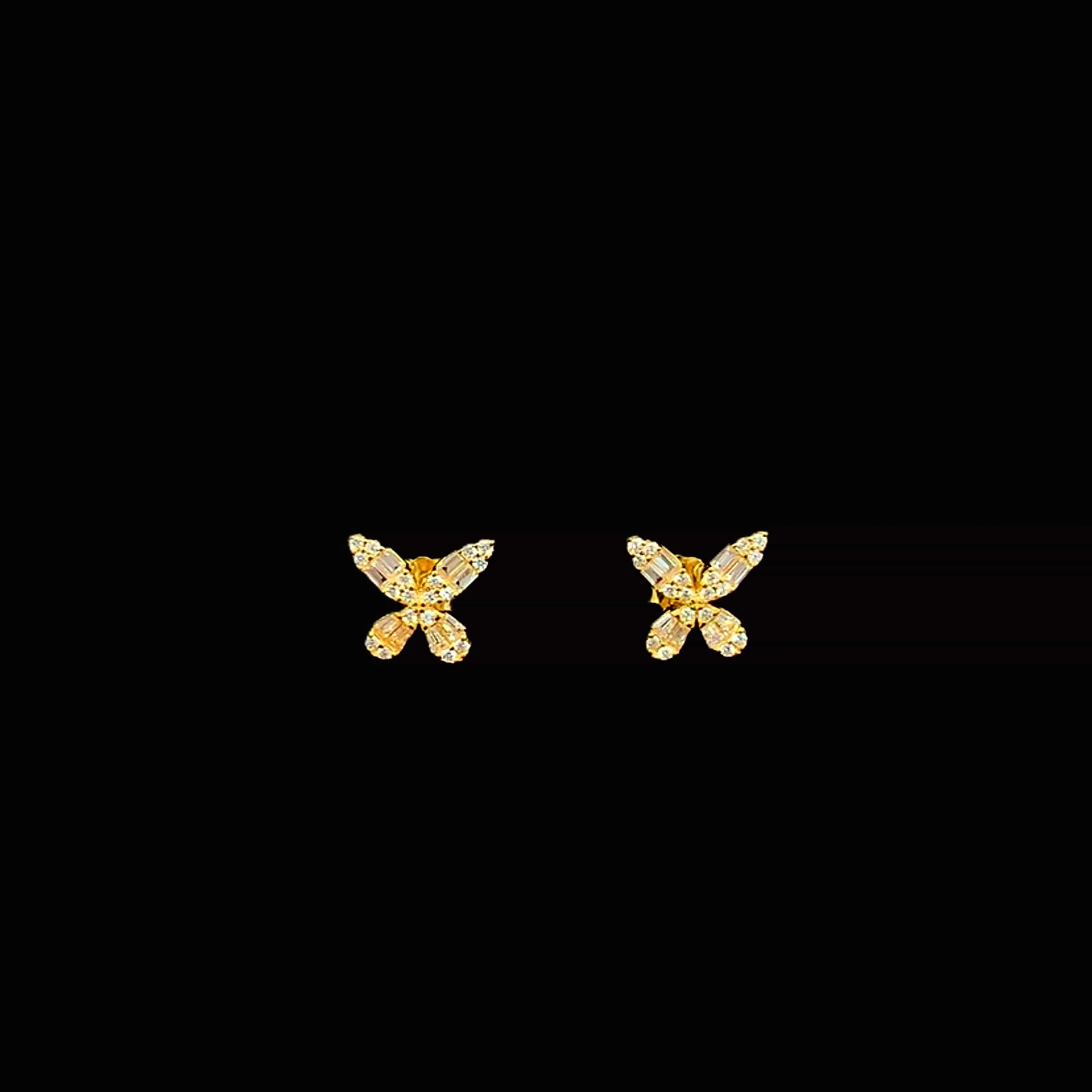 Sparkling Wings Stud Earrings (Pure Silver)