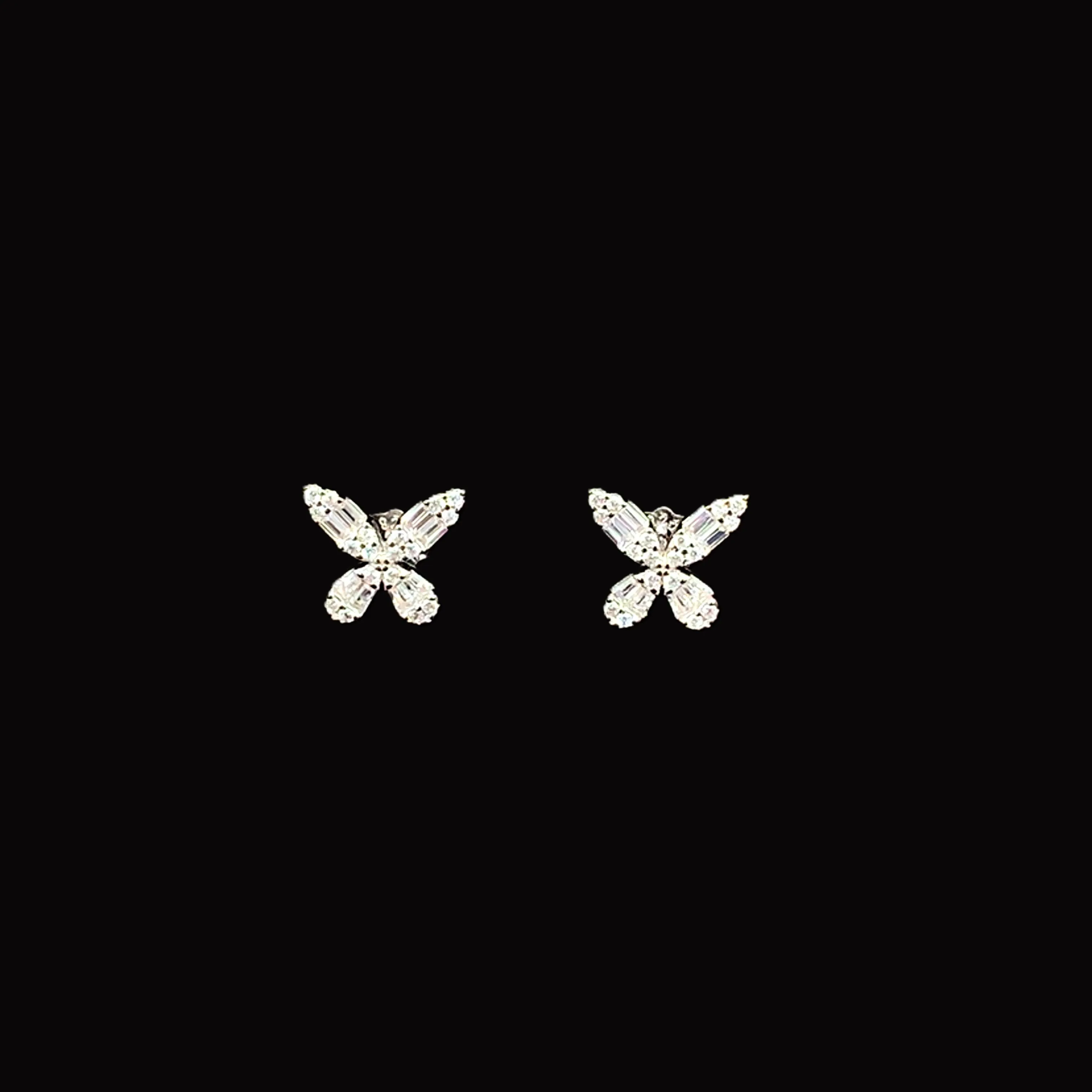 Sparkling Wings Stud Earrings (Pure Silver)