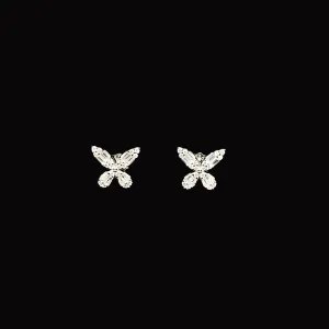 Sparkling Wings Stud Earrings (Pure Silver)