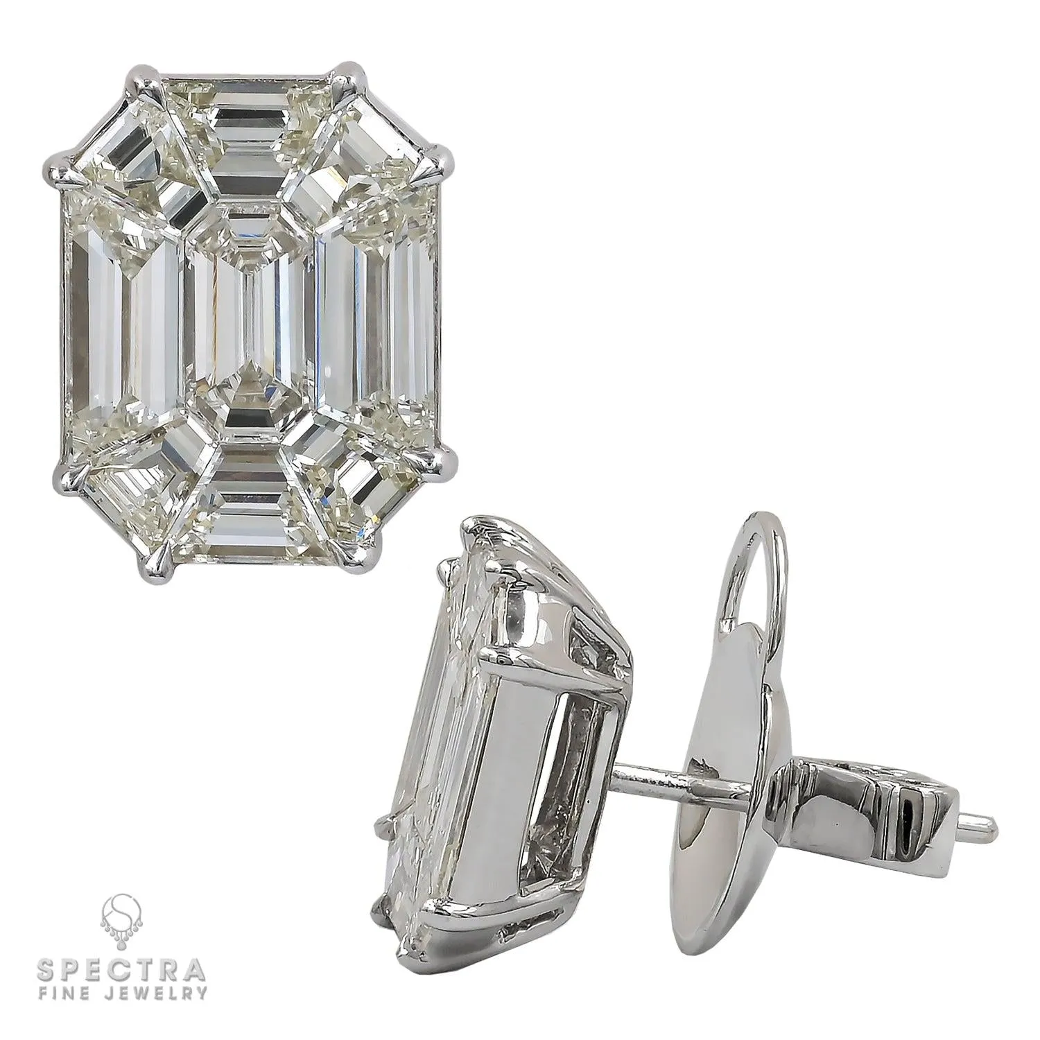 Spectra Fine Jewelry 4.36cts Diamond Illusions Stud Earrings