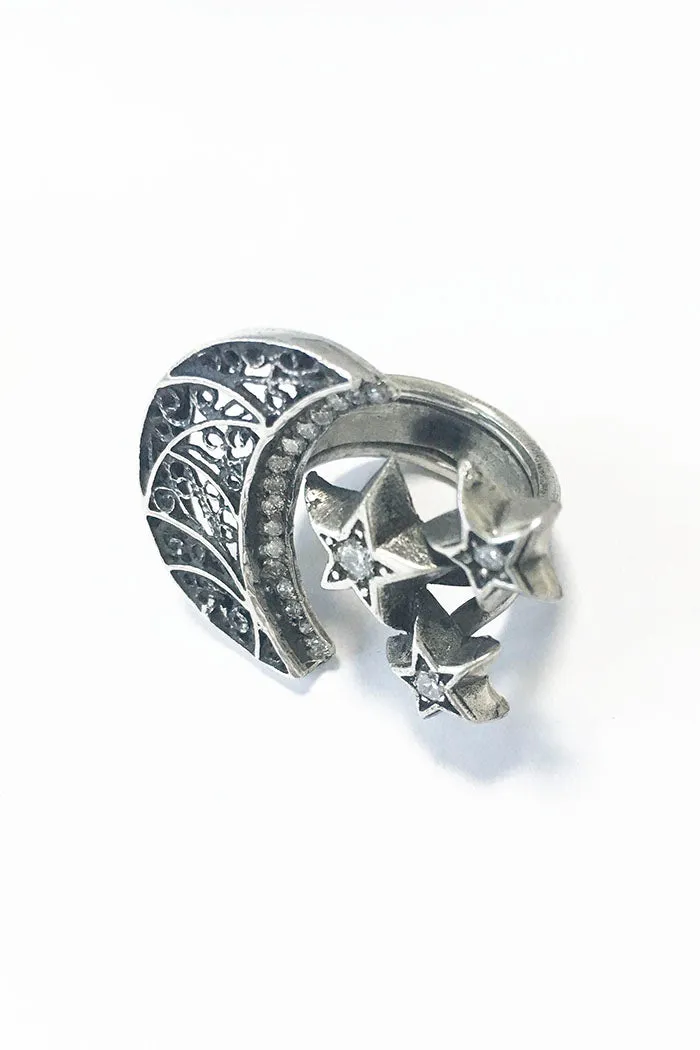 Stars & Moon Ring   – 925 Egyptian sterling Silver