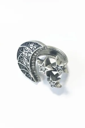 Stars & Moon Ring   – 925 Egyptian sterling Silver