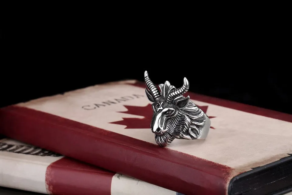 Steel soldier Stainless Steel goat Ring New men vintage Jewelry