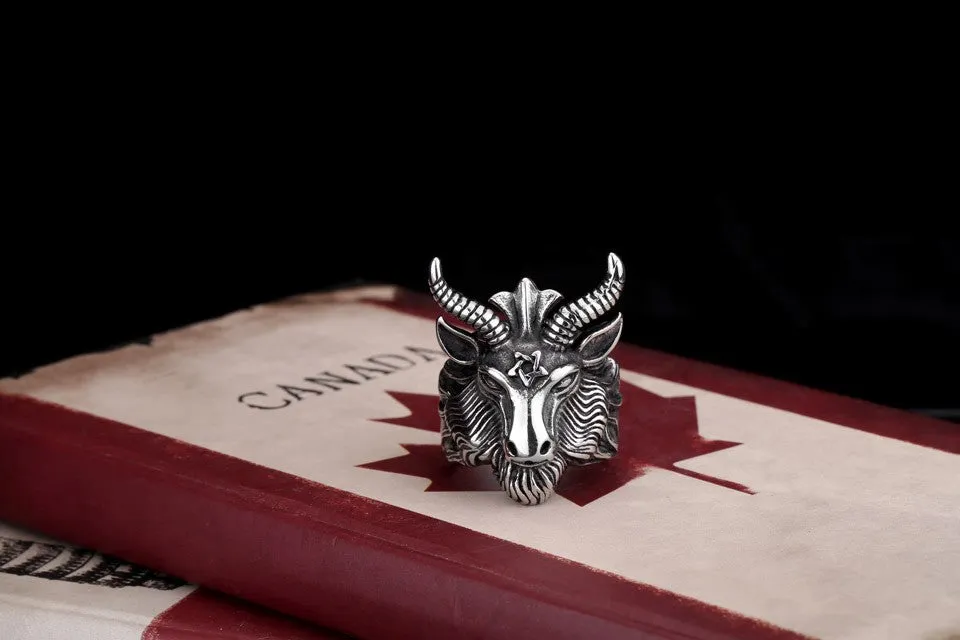 Steel soldier Stainless Steel goat Ring New men vintage Jewelry