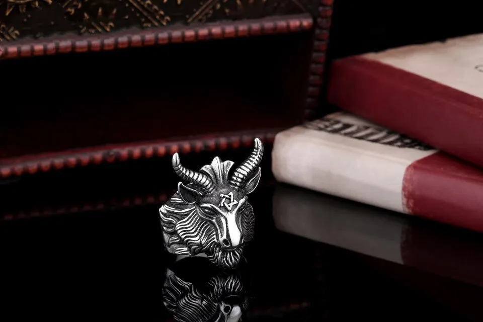 Steel soldier Stainless Steel goat Ring New men vintage Jewelry