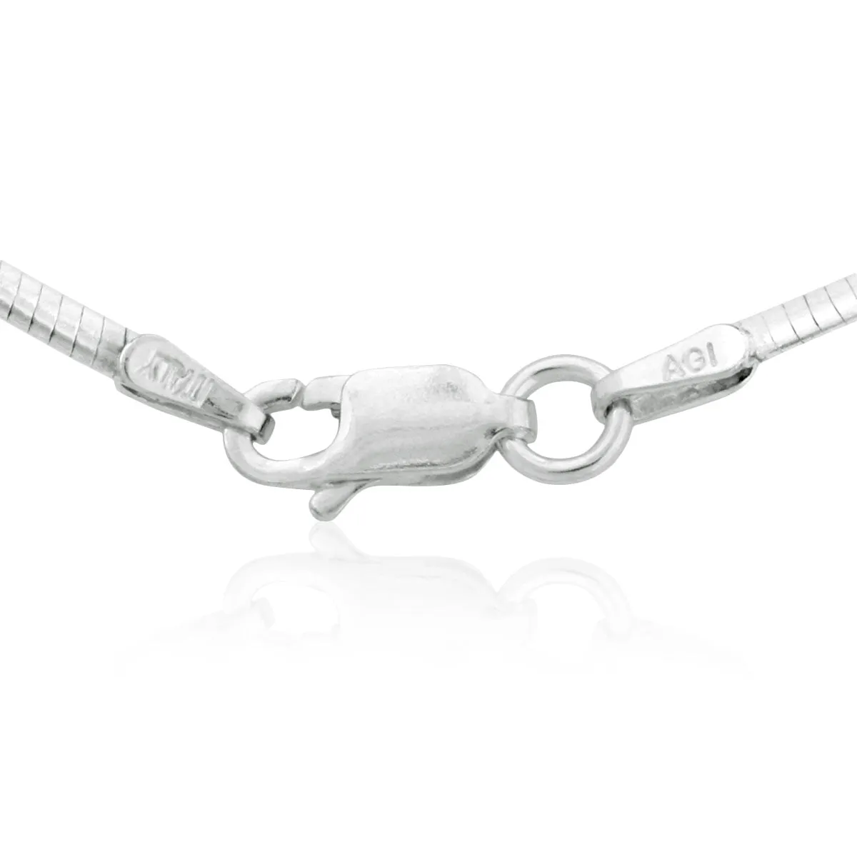 Sterling Silver Oval Omega Chain 2mm, 18"