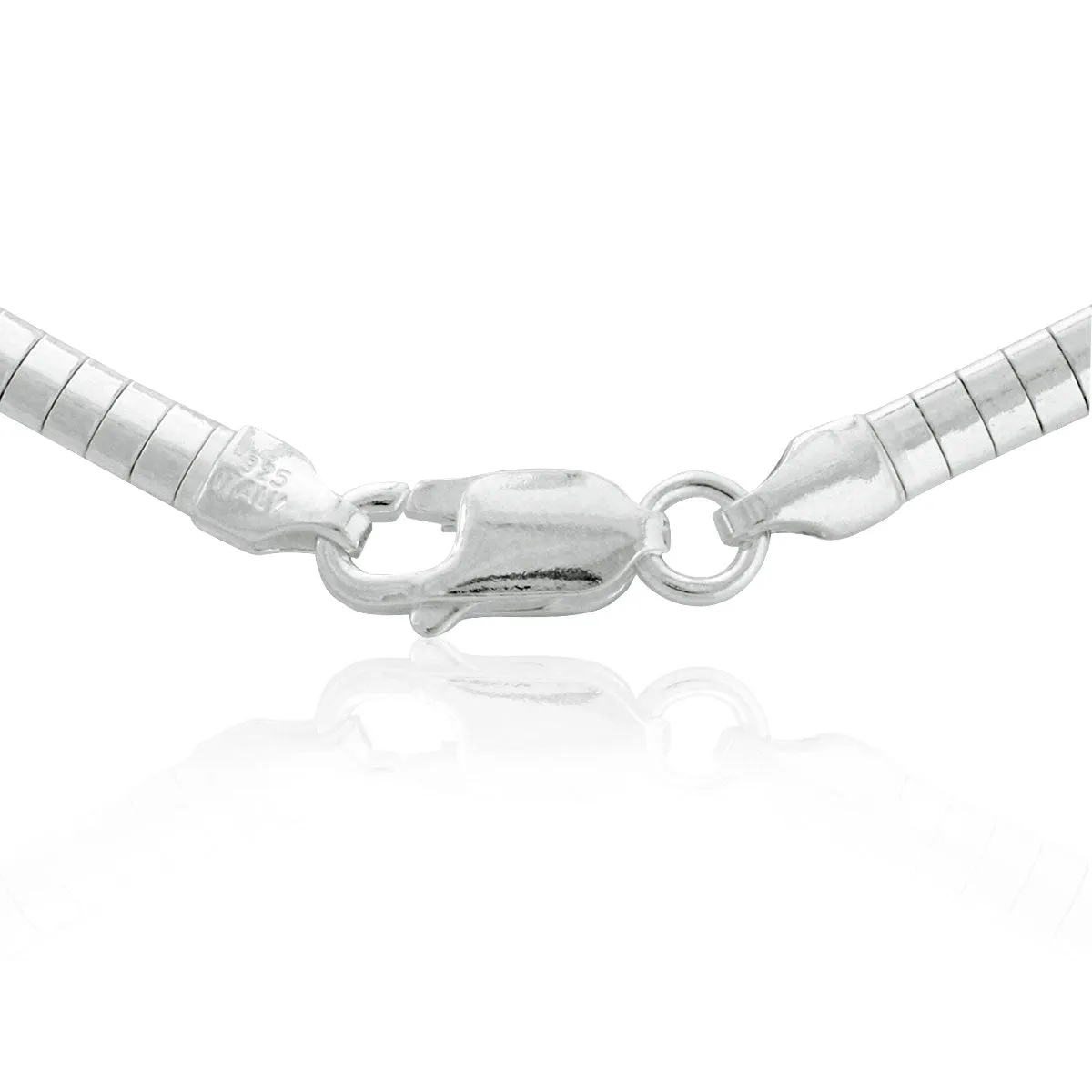 Sterling Silver Reversible Omega Chain 3mm, 18"