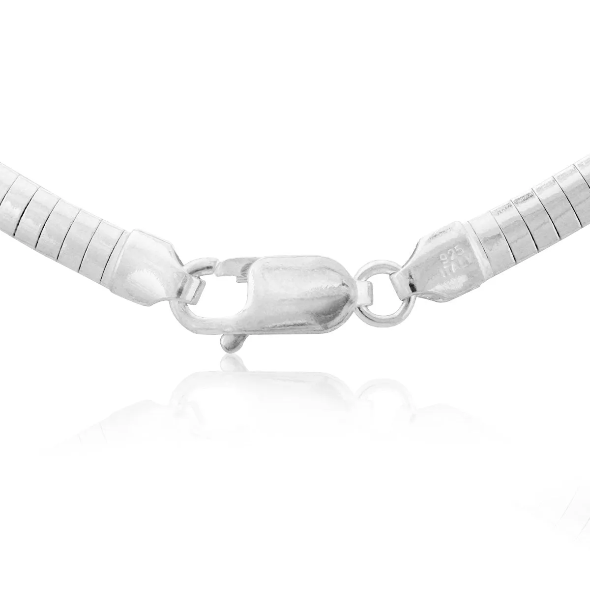 Sterling Silver Reversible Omega Chain 4mm, 18"