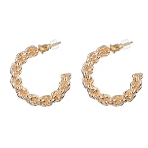 Stylish Gold Chain Hoop Earrings