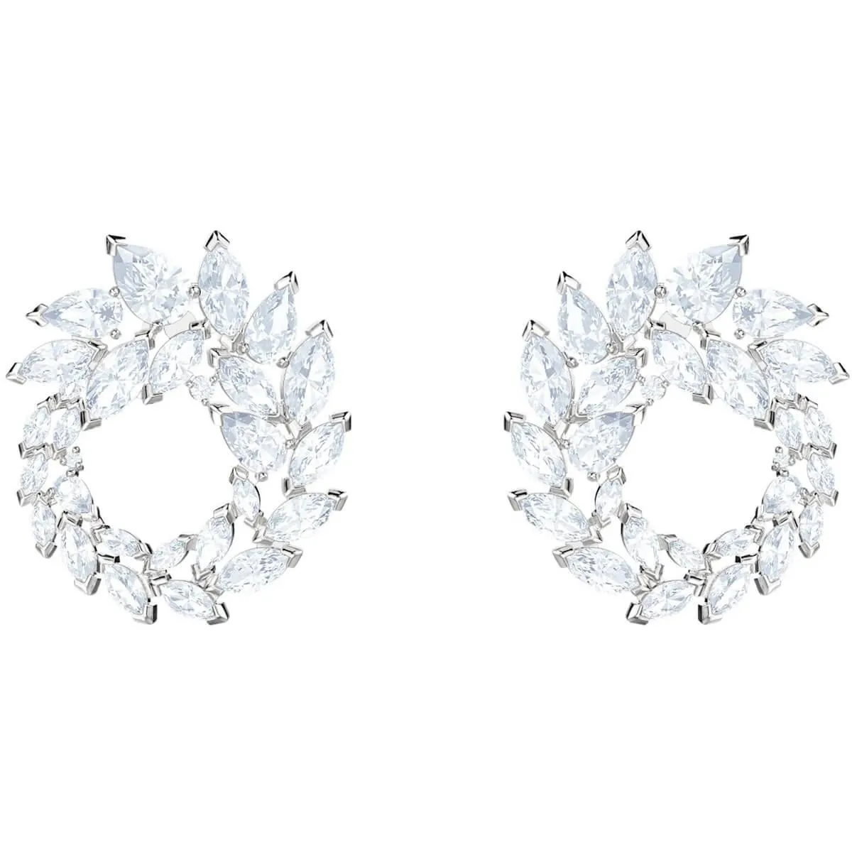 Swarovski Women's Earrings - Louison Rhodium Plated Czech White Crystal | 5450934