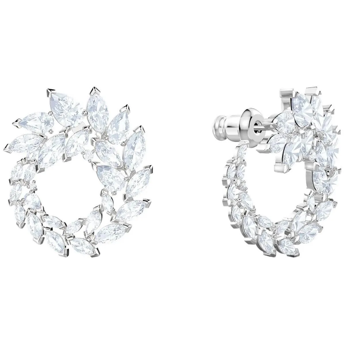 Swarovski Women's Earrings - Louison Rhodium Plated Czech White Crystal | 5450934