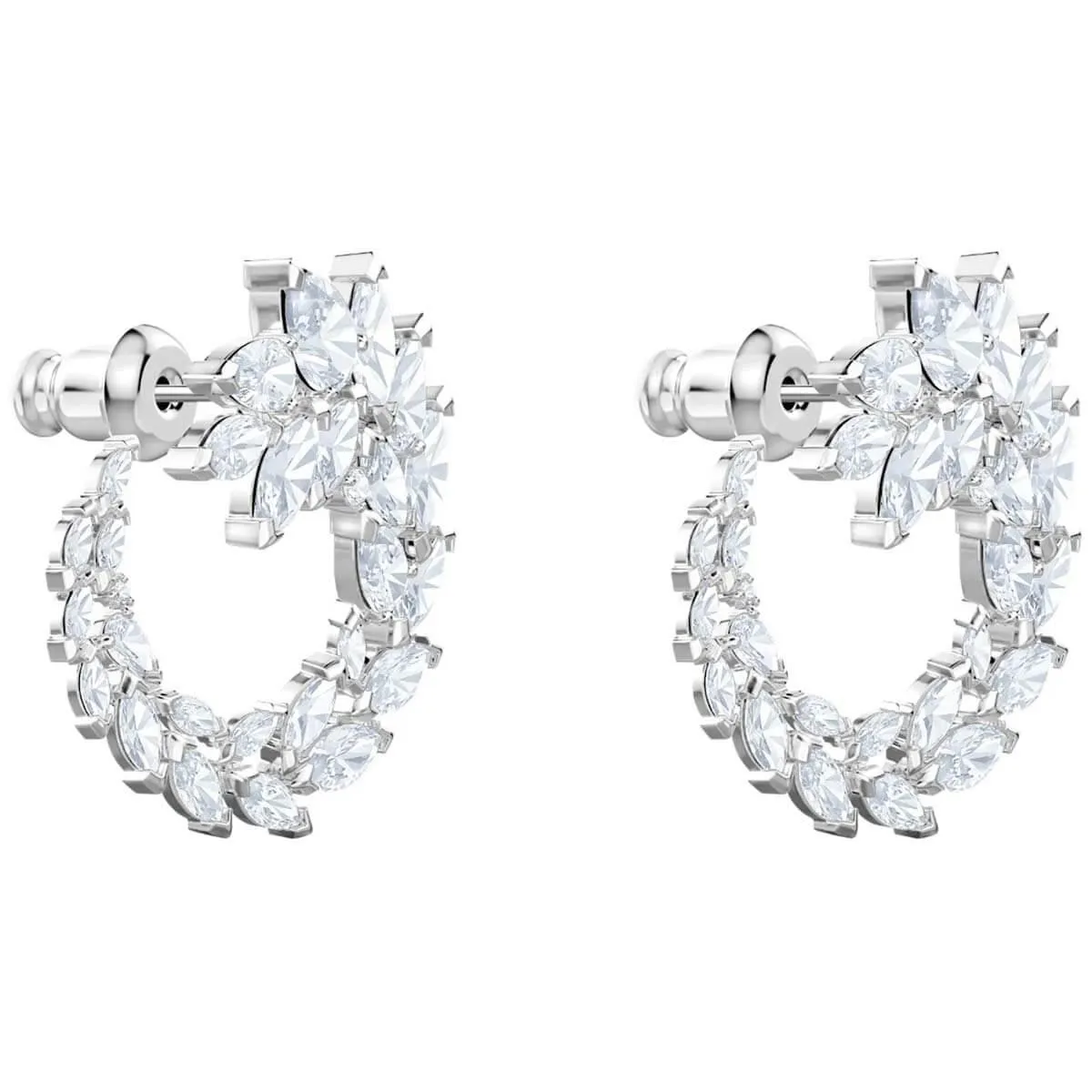 Swarovski Women's Earrings - Louison Rhodium Plated Czech White Crystal | 5450934