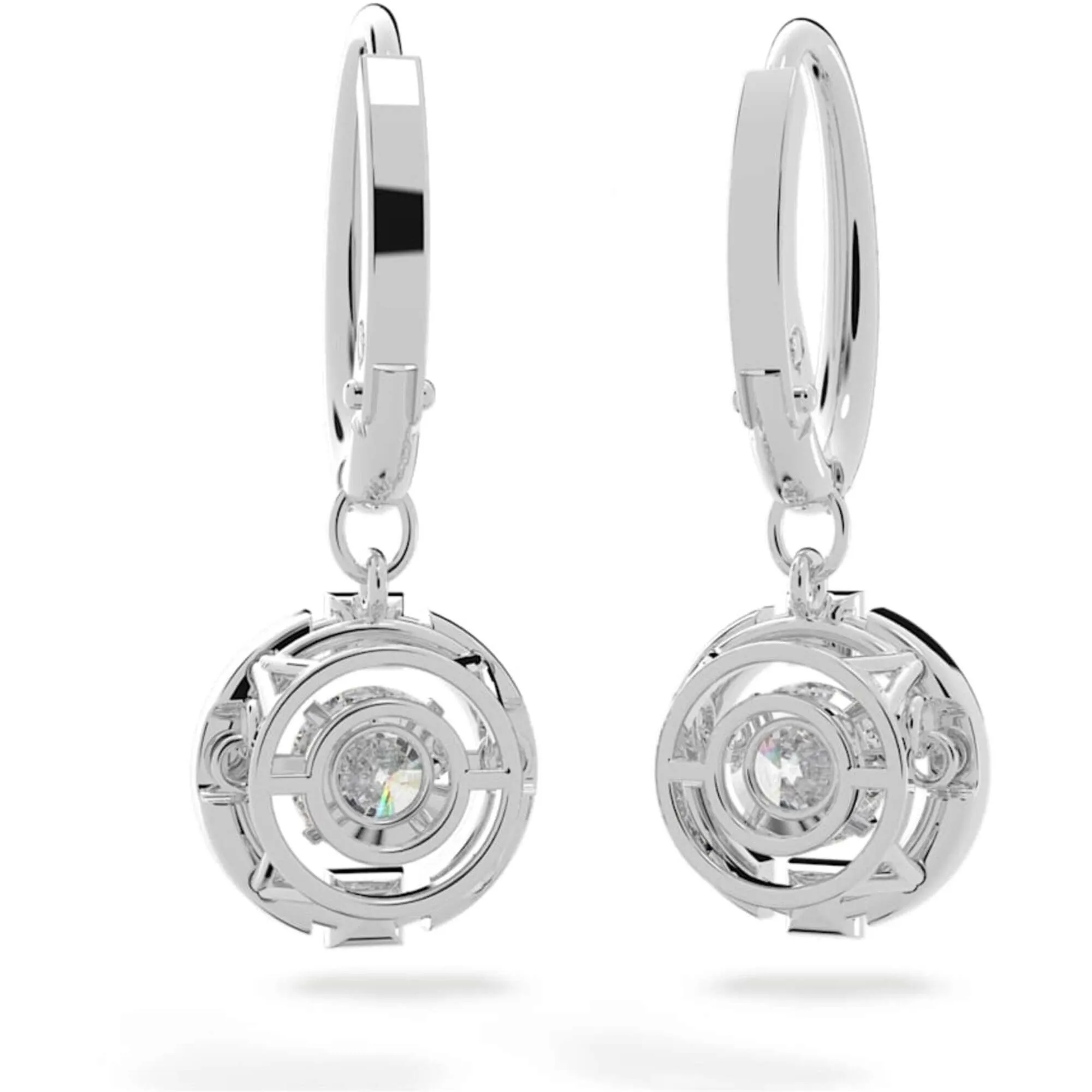 Swarovski Women's Earrings - Sparkling Dance Round Cut White Rhodium Plated | 5504652