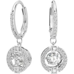 Swarovski Women's Earrings - Sparkling Dance Round Cut White Rhodium Plated | 5504652