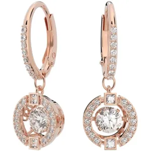 Swarovski Women's Earrings - Sparkling Dance Round Cut White Rose Gold Tone | 5504753