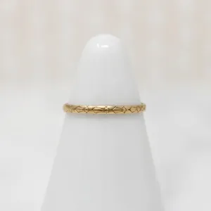 Sweetest Slip of a Floral Patterned Gold Tiny Ring