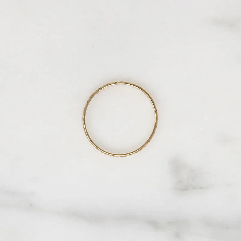 Sweetest Slip of a Floral Patterned Gold Tiny Ring