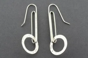 Textured circle drop earring - sterling silver