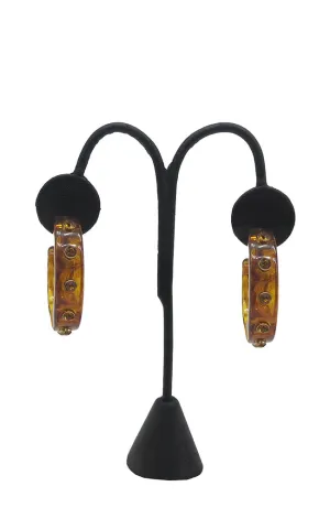 Tortoise Crystal Station Acetate Hoops
