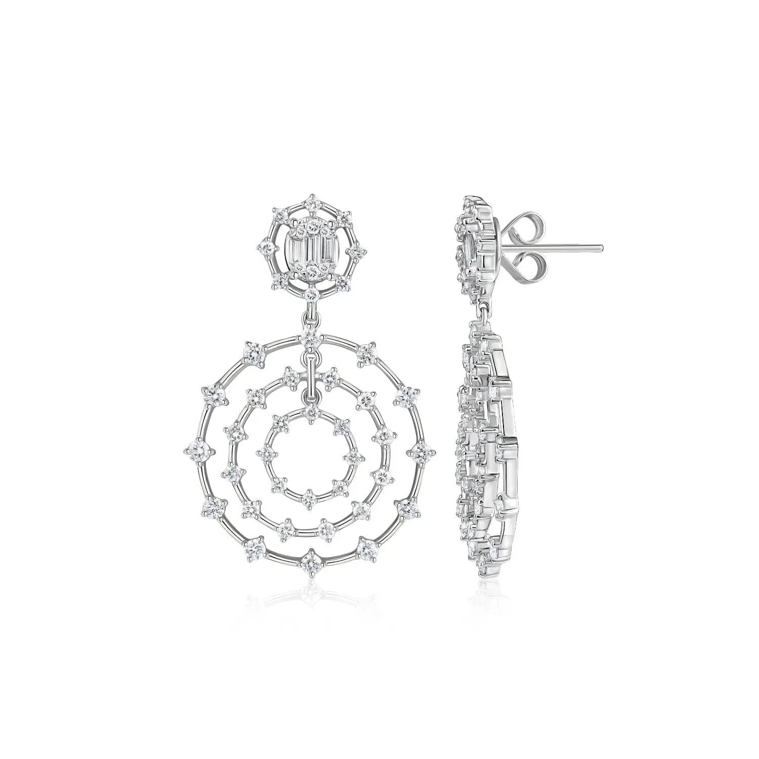 Triple Circle Diamond Earrings