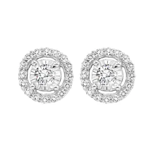 True Reflections Halo Diamond Stud Earrings 1/2 Cttw