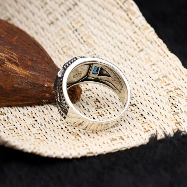 Turkish Cocktail Zircon Stone Men's Ring Handmade Exclusive Design