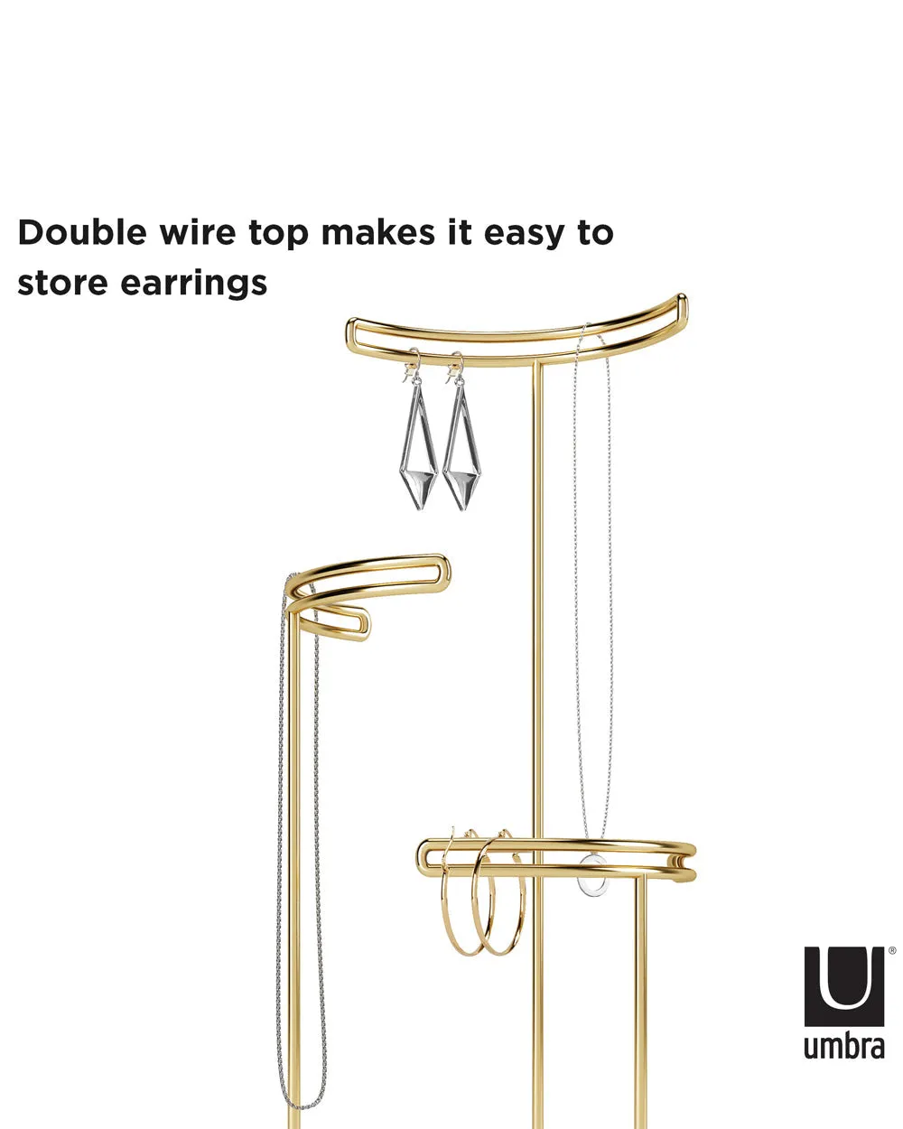 Umbra Tesora Jewelry Stand Brass