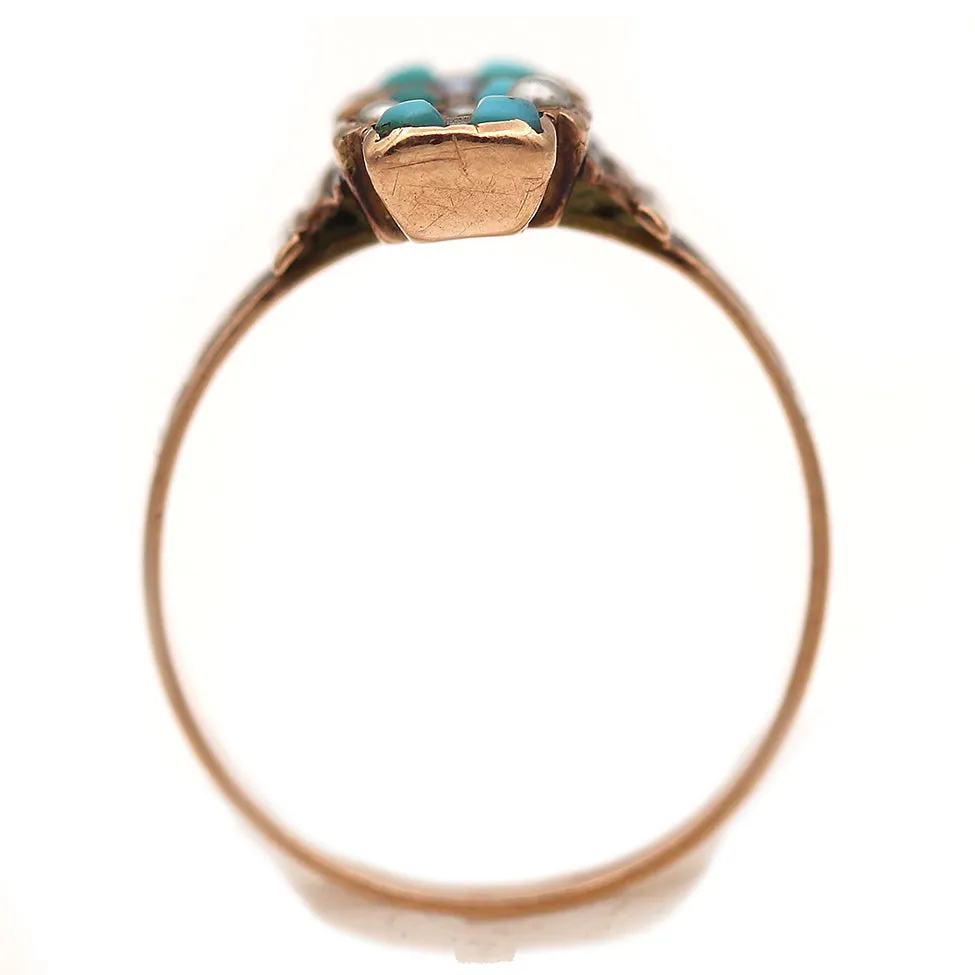 Victorian Turquoise and Pearl Engagement Ring