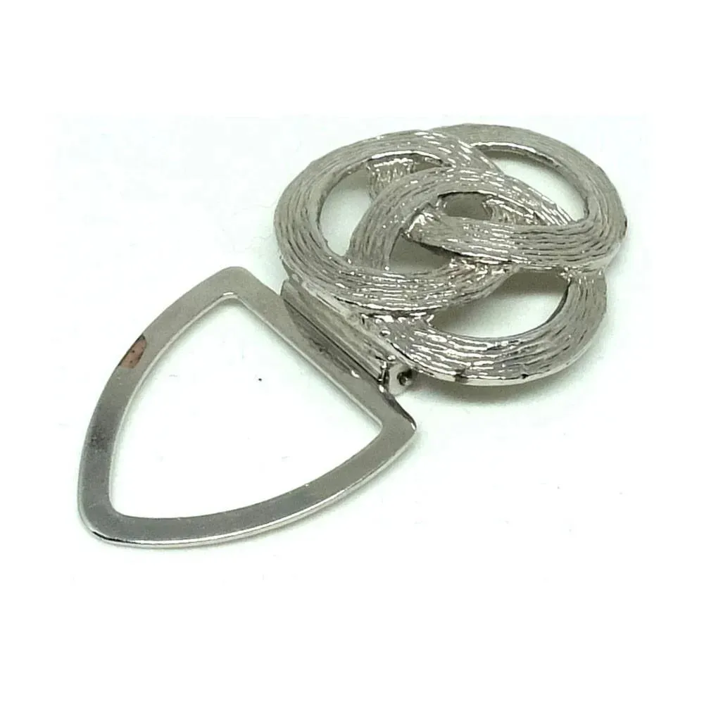 Vintage 1950s Silver Tone Borromean Rings Dress Clip