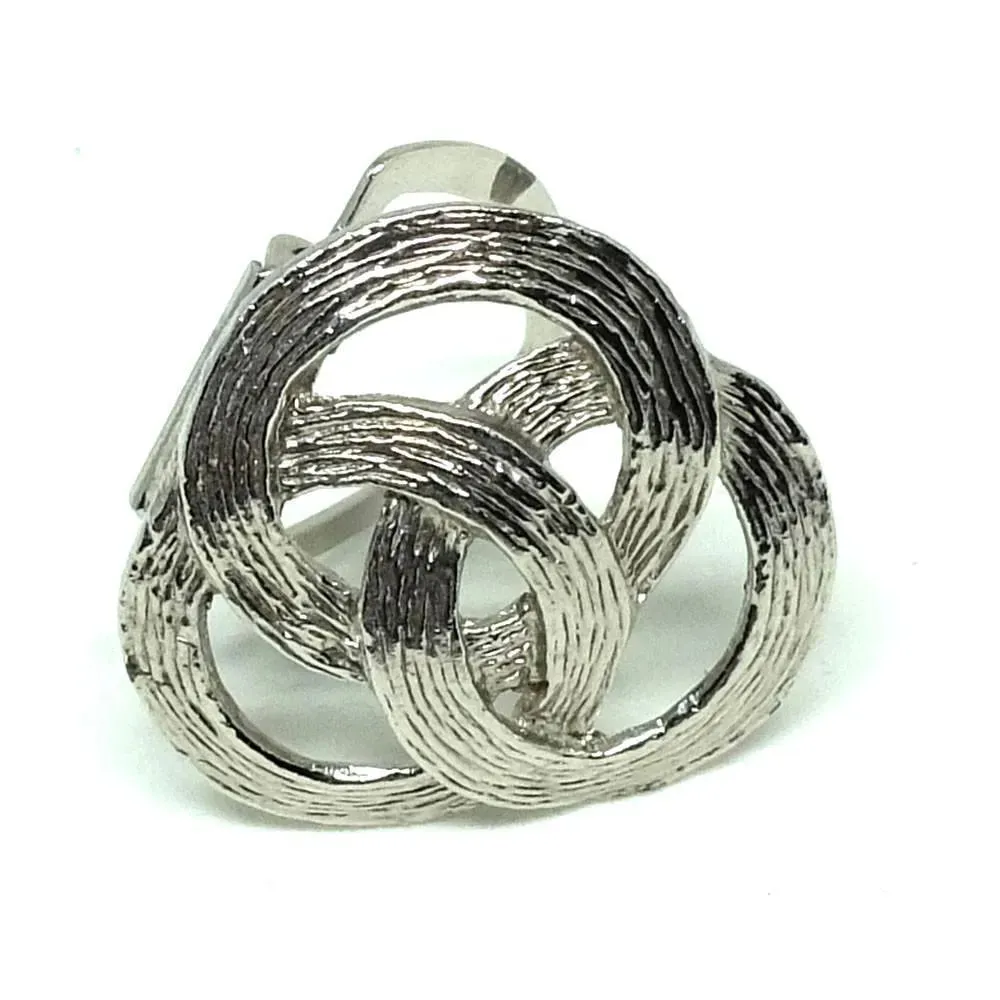 Vintage 1950s Silver Tone Borromean Rings Dress Clip