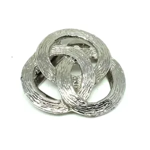 Vintage 1950s Silver Tone Borromean Rings Dress Clip