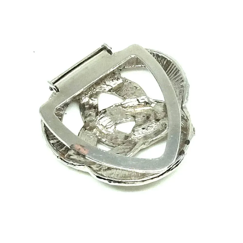 Vintage 1950s Silver Tone Borromean Rings Dress Clip