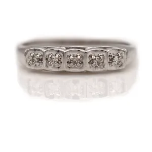 Vintage 1950s Single Cut Diamond Wedding Band