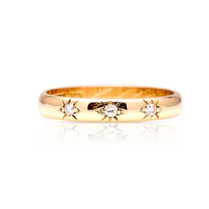 Vintage, 1960s three-stone diamond band