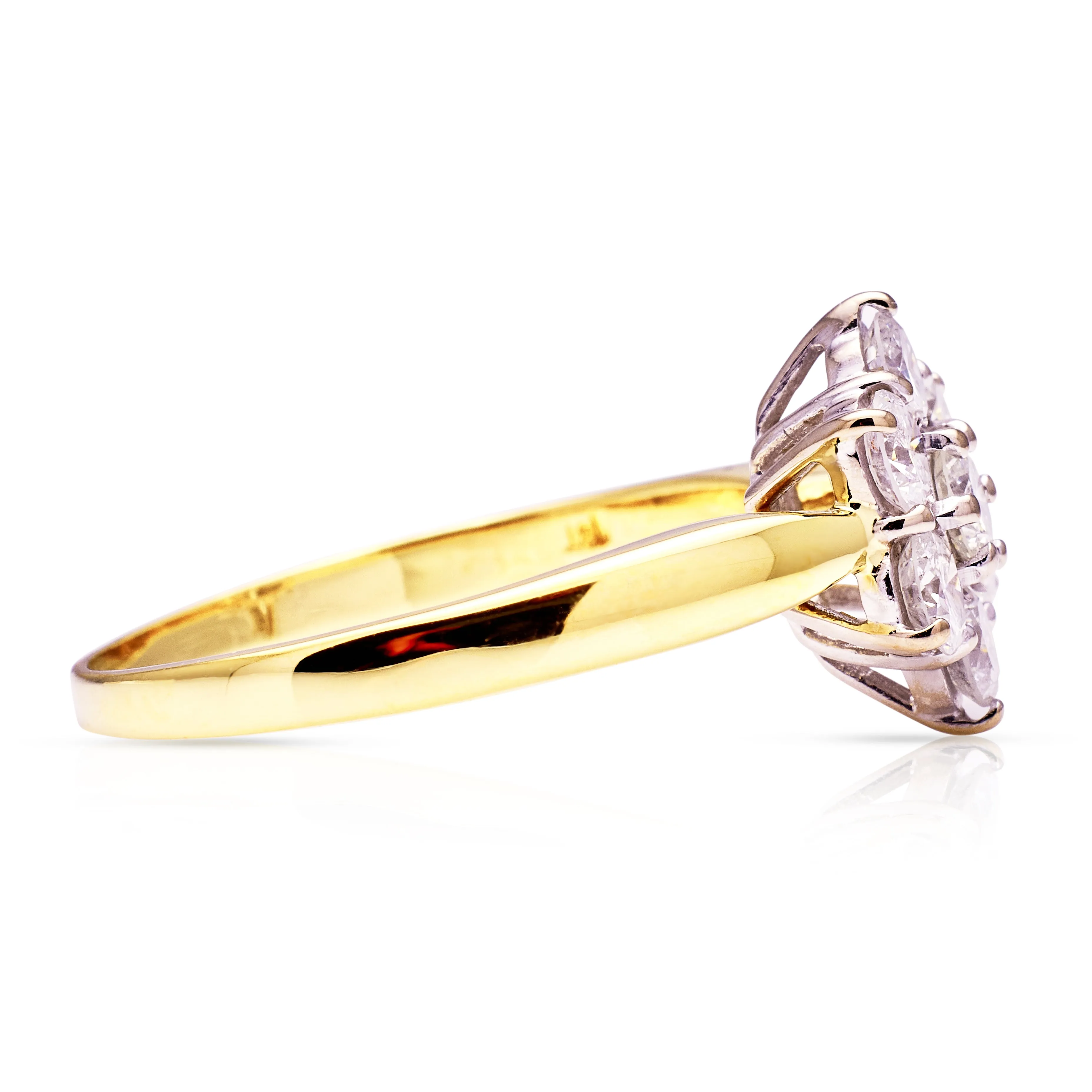 Vintage, 1990s diamond cluster engagement ring