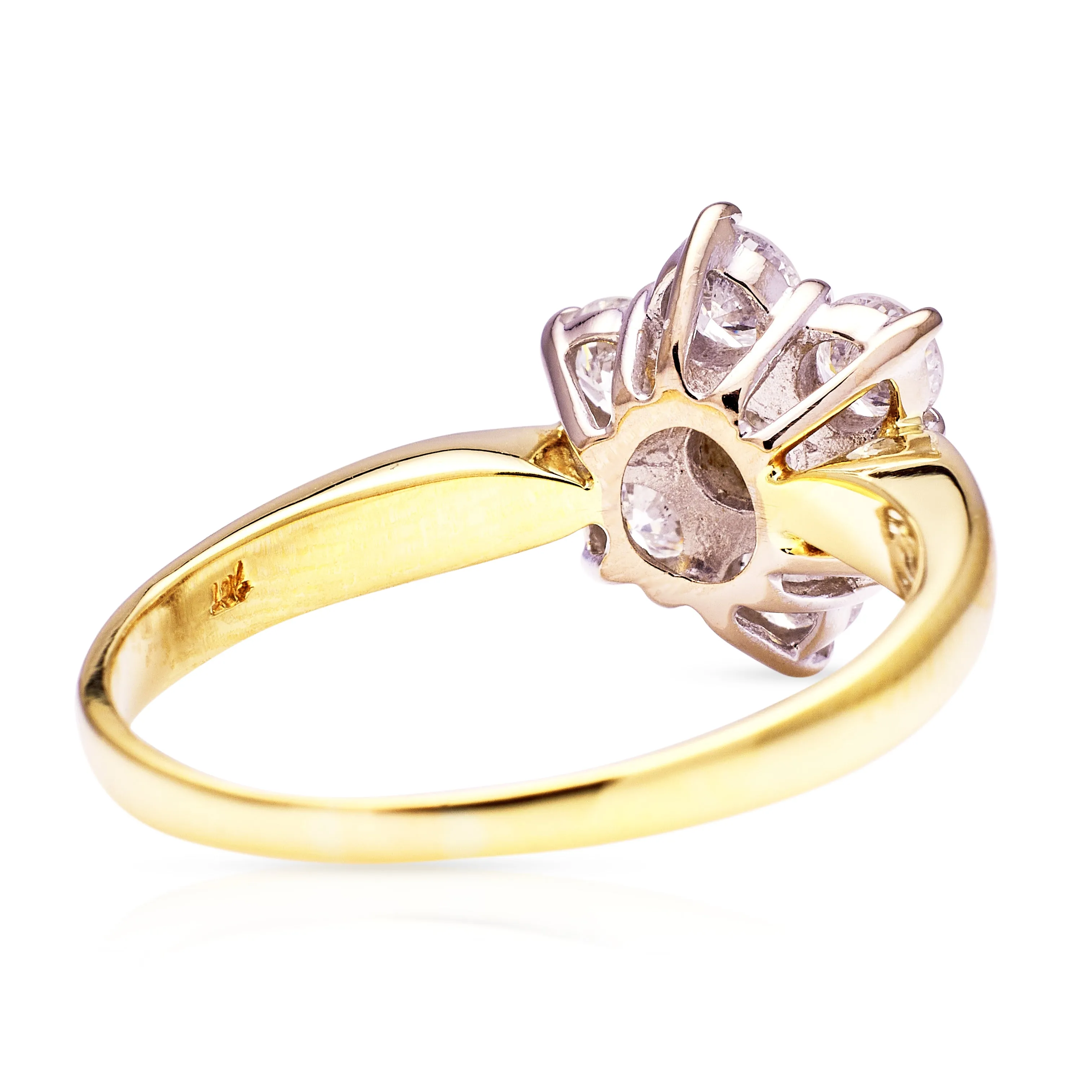 Vintage, 1990s diamond cluster engagement ring