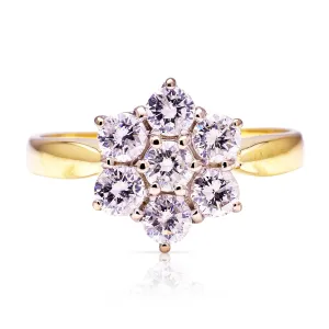 Vintage, 1990s diamond cluster engagement ring