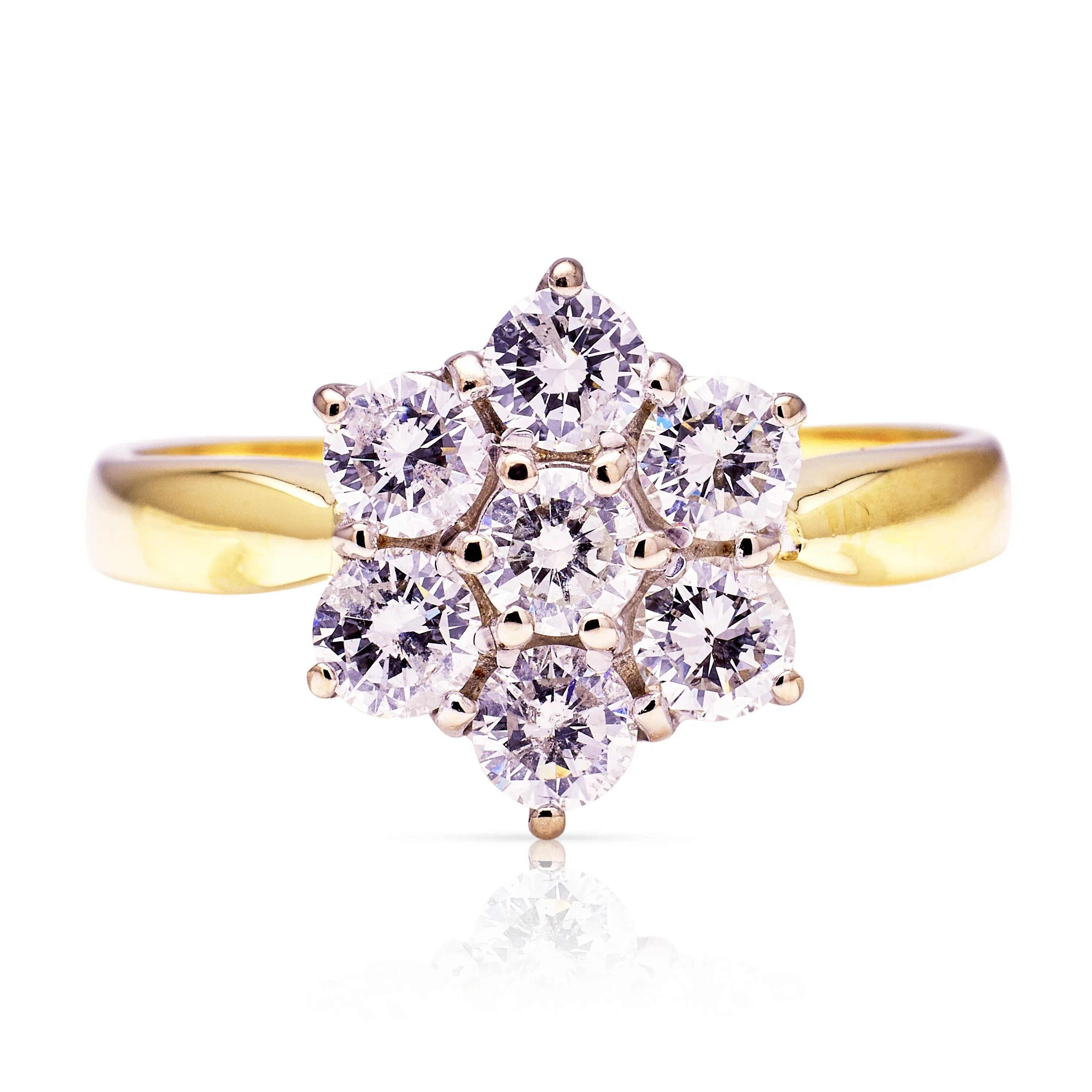 Vintage, 1990s diamond cluster engagement ring