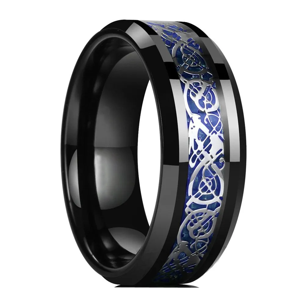 Vintage Black Gear Wheel Tungsten Ring