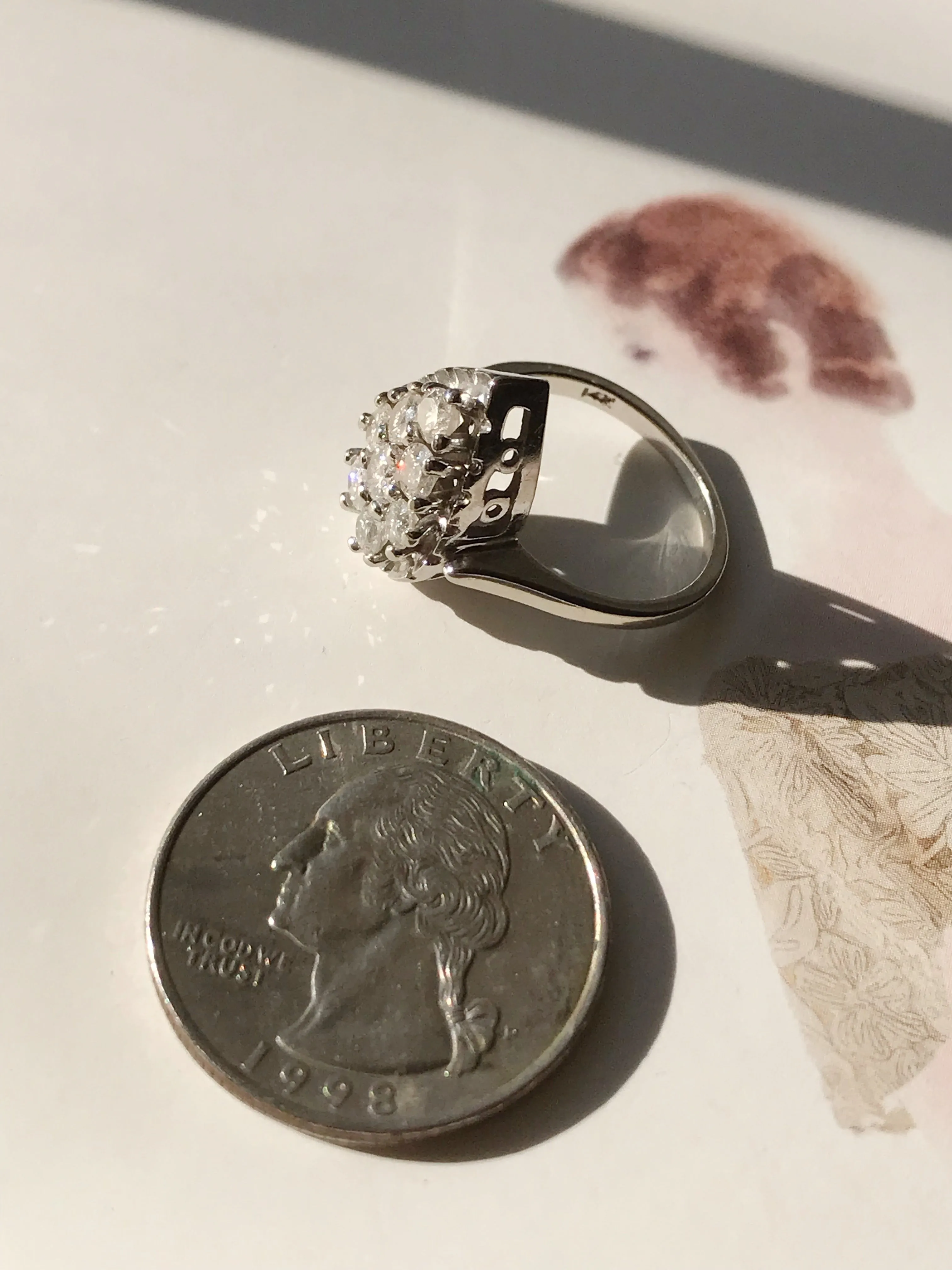 Vintage Diamond Teardrop Ring