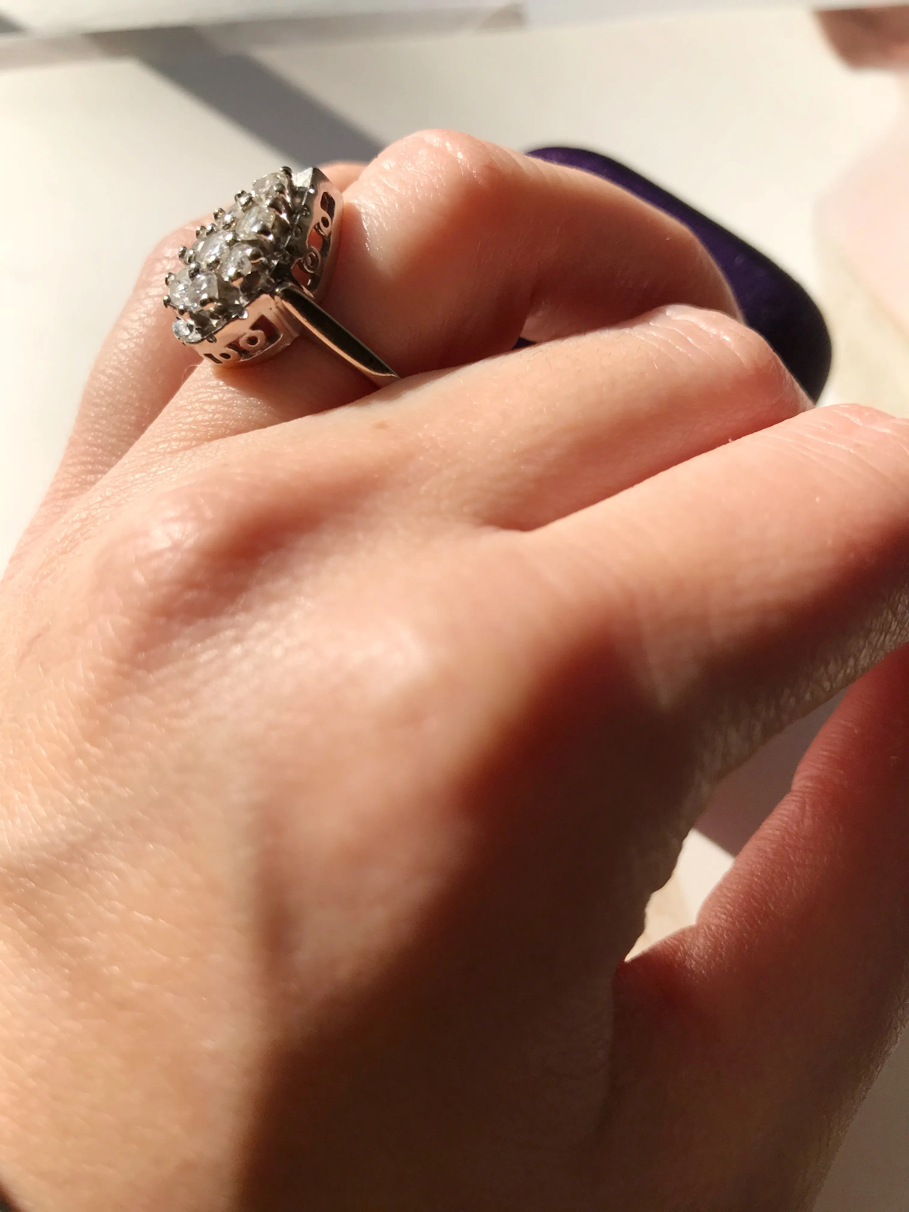 Vintage Diamond Teardrop Ring